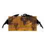 Wallity World Map - Escultura de pared de madera y metal en Nogal y Negro